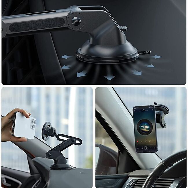 Suport auto ESR Halolock Magnetic Dashboard, Compatibil MagSafe, Rotire 360 grade, Negru