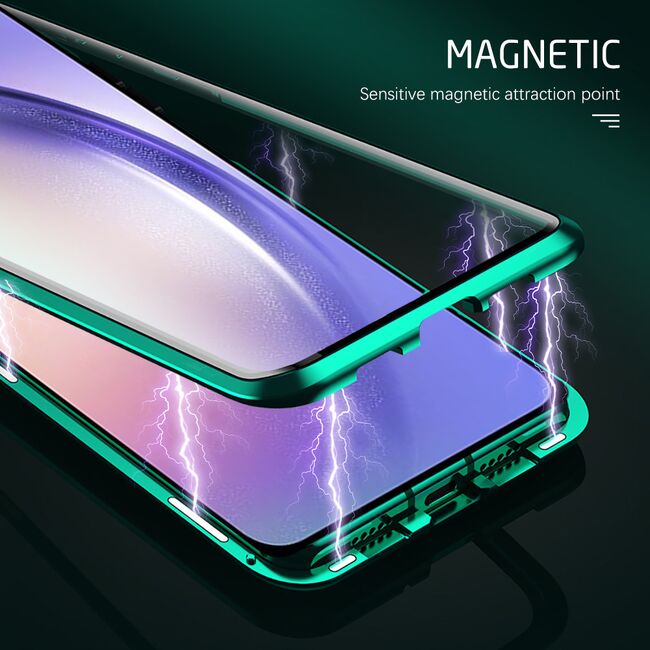 Husa 360 Magnetic Glass pentru Samsung Galaxy A54 5G (sticla fata + spate), negru