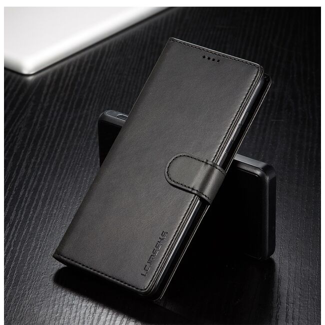 Pachet 360: Folie din sticla + Husa pentru Samsung Galaxy A34 5G Wallet tip carte, negru