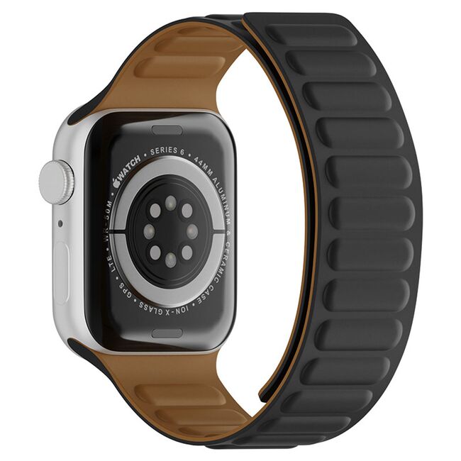 Curea Apple Watch 1 / 2 / 3 / 4 / 5 / 6 / 7 / 8 / SE / Ultra (42 mm / 44 mm / 45 mm / 49 mm) Techsuit, negru, W035