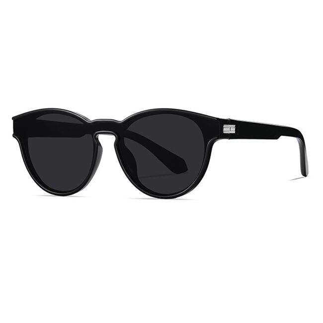 Ochelari soare rotunzi polarizati unisex Techsuit, negru, TR7545