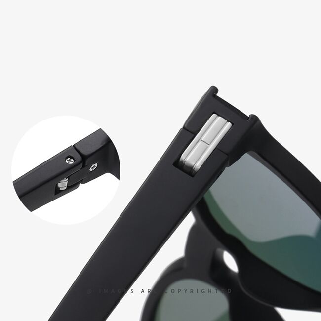 Ochelari soare rotunzi polarizati unisex Techsuit, negru, TR7545