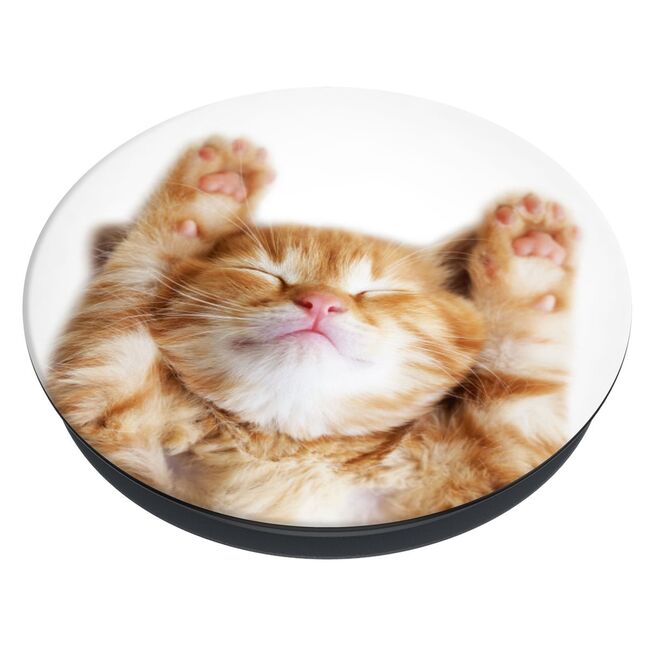 Popsockets original, suport cu functii multiple, basic snoozy cat