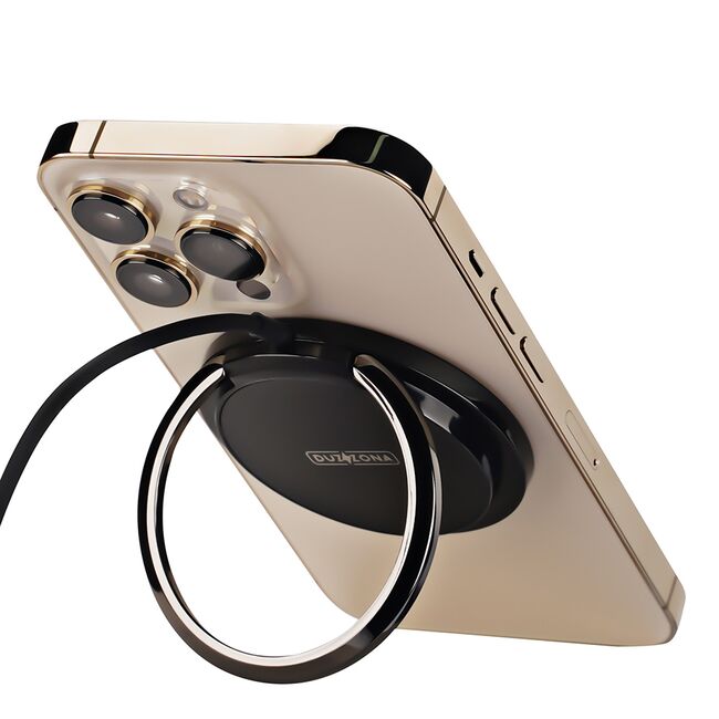 Incarcator wireless iPhone cu suport birou Duzzona W1, 15W, negru
