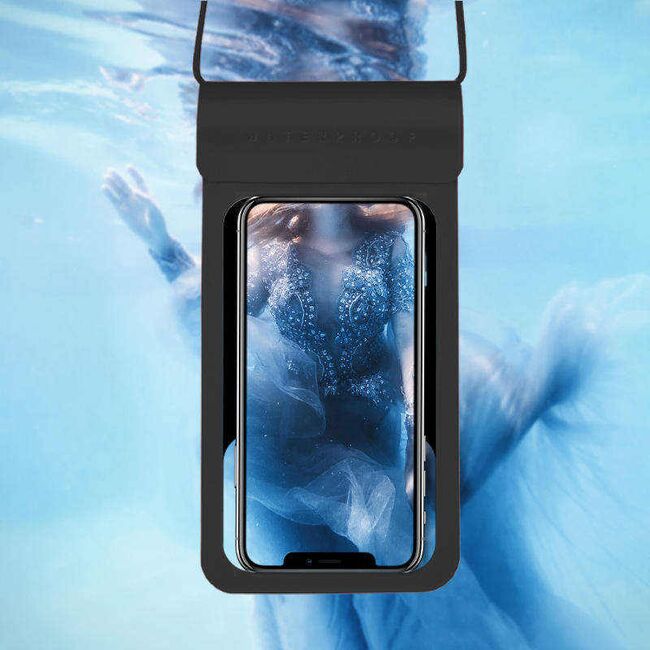 Husa impermeabila telefon subacvatica Techsuit, cyan, max 6.8", TWC1