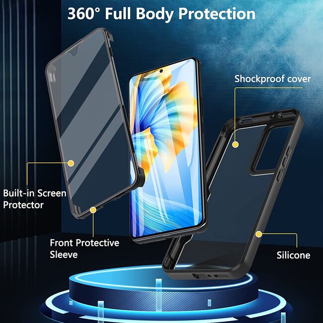 Pachet 360: Husa cu folie integrata Xiaomi 12T, 12T Pro fata-spate Cover360 - negru