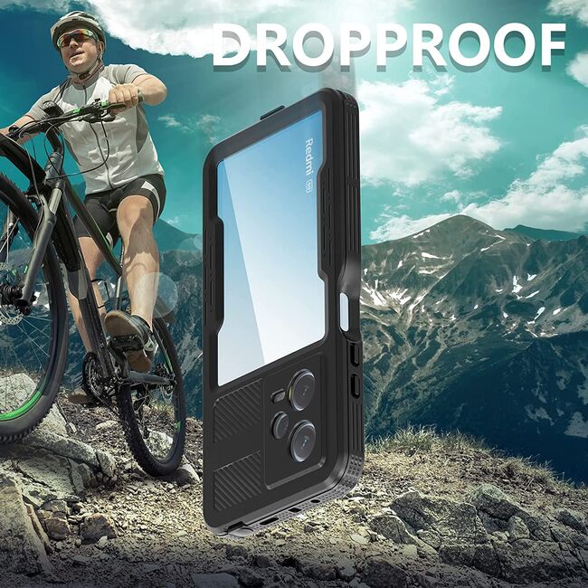 Pachet 360: Husa cu folie integrata Xiaomi Redmi Note 12 Pro 5G ShockProof Dust-Water Proof Full Body, negru