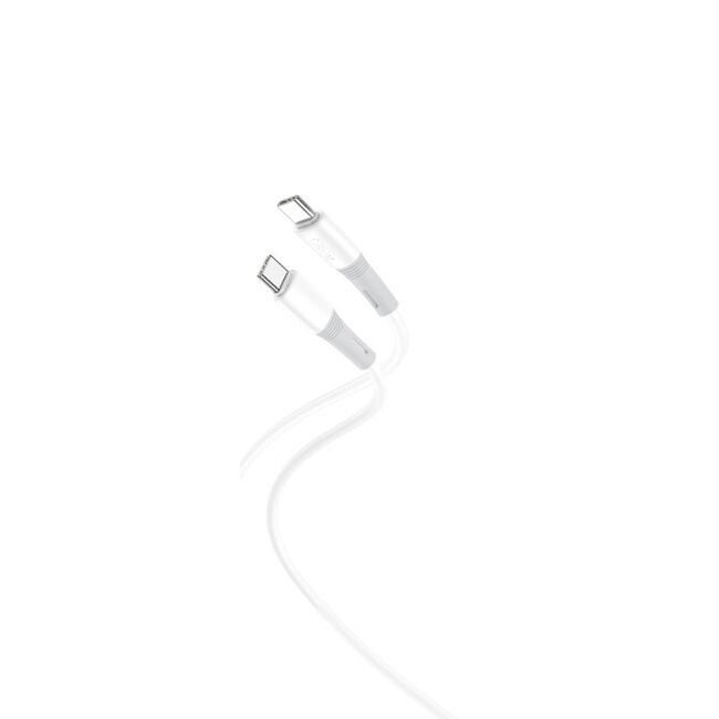 XO cablu fast charge PD 60W NB-Q226B de la USB-C la USB-C, lungime 1m, alb