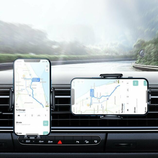 Suport auto pentru telefon, Joyroom, JR-ZS259, Negru, Montare grila de ventilatie, Reglare 360 grade, Universal