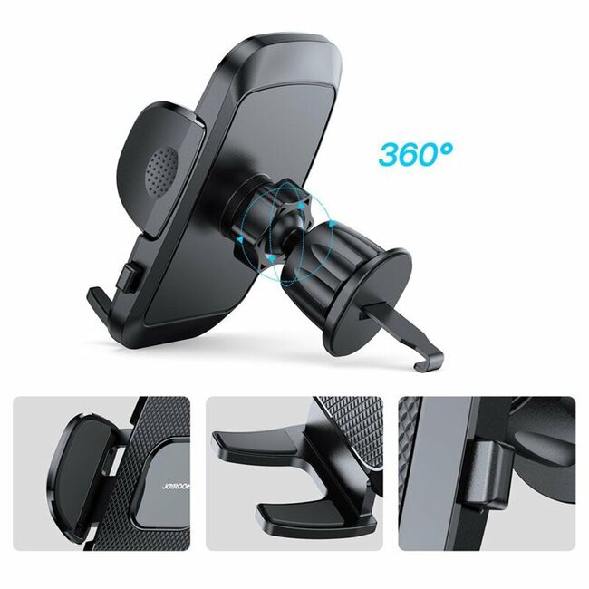 Suport auto pentru telefon, Joyroom, JR-ZS259, Negru, Montare grila de ventilatie, Reglare 360 grade, Universal