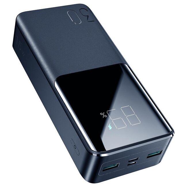 Baterie externa JoyRoom - Power Bank (JR-T015) - 2x USB, Type-C, Micro-USB, Large Digital Display, 15W, 30000mAh - negru