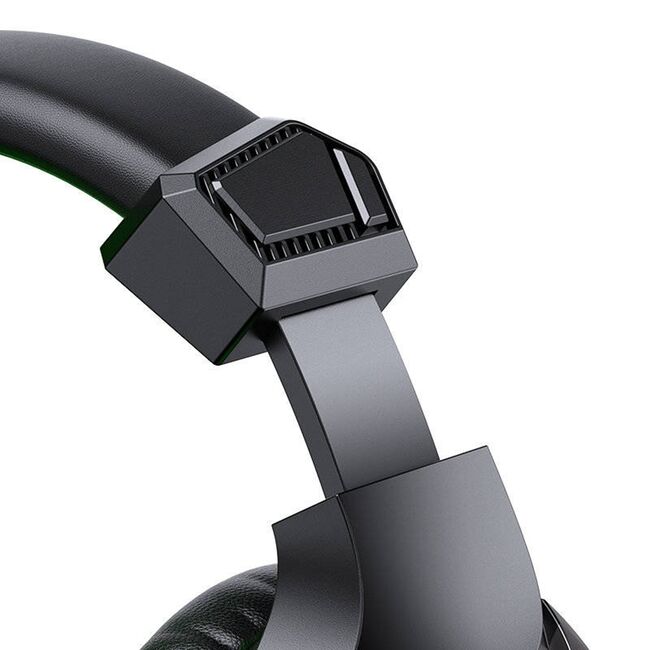 Casti gaming JoyRoom - Wired Headphones (JR-HG1) - cu microfon, LED Light, Jack 3.5mm - Negru / Verde