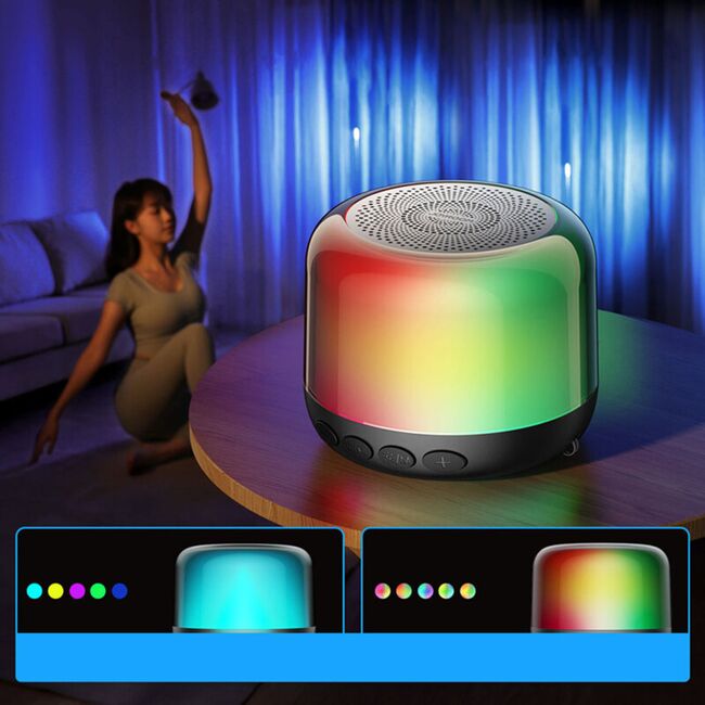Boxa portabila JoyRoom - Wireless Speaker (JR-ML03) - cu lumini RGB, Bluetooth V5.1 - negru
