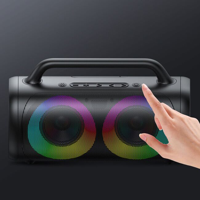 Boxa portabila JoyRoom - Wireless Speaker (JR-MW02) - Bluetooth 5.0 cu lumini RGB, 2500mAh, 40W - negru