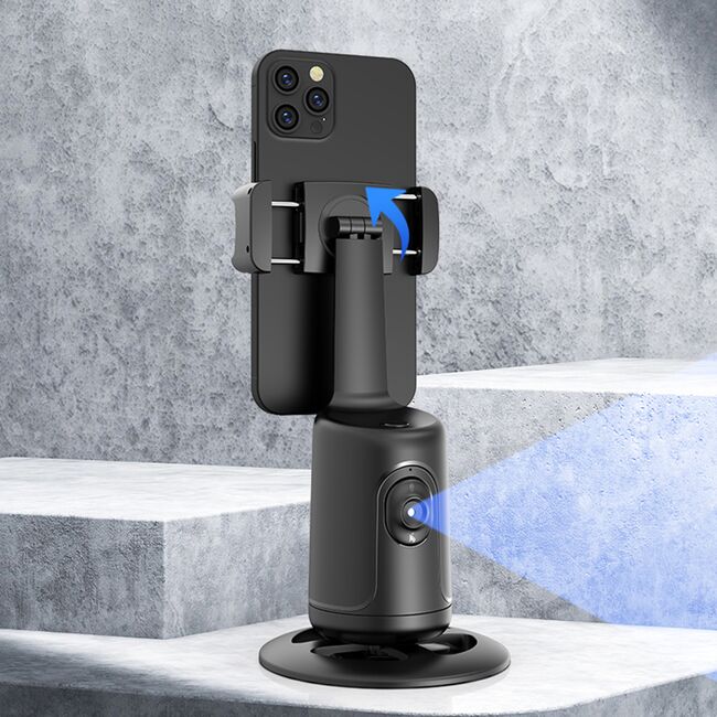 Suport telefon smart tip Gimbal cu Auto Face Tracking Stabilizer, Intelligent 360 Rotate - negru