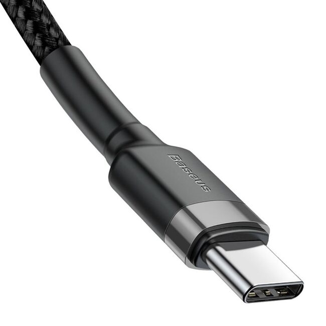 Cablu de date Type-C 60W, 3A, 1m Baseus, USB-C la USB-C negru, CATKLF-GG1