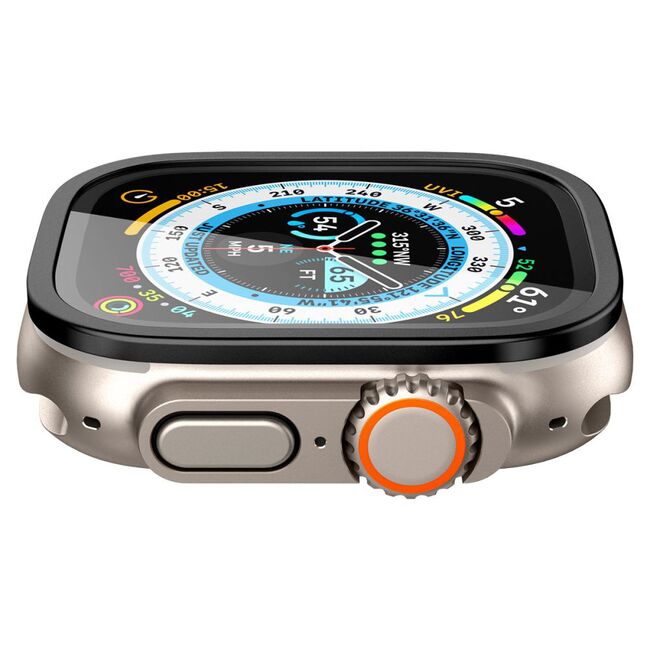 Folie Apple Watch Ultra Spigen Glas.tR Slim Pro, negru