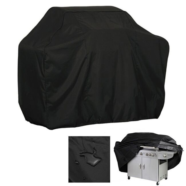 Husa de protectie pentru gratar outdoor - grill cover - Waterproof si rezistent la UV, 600D oxford fabric, 170 x 61 x 117cm, XL - negru