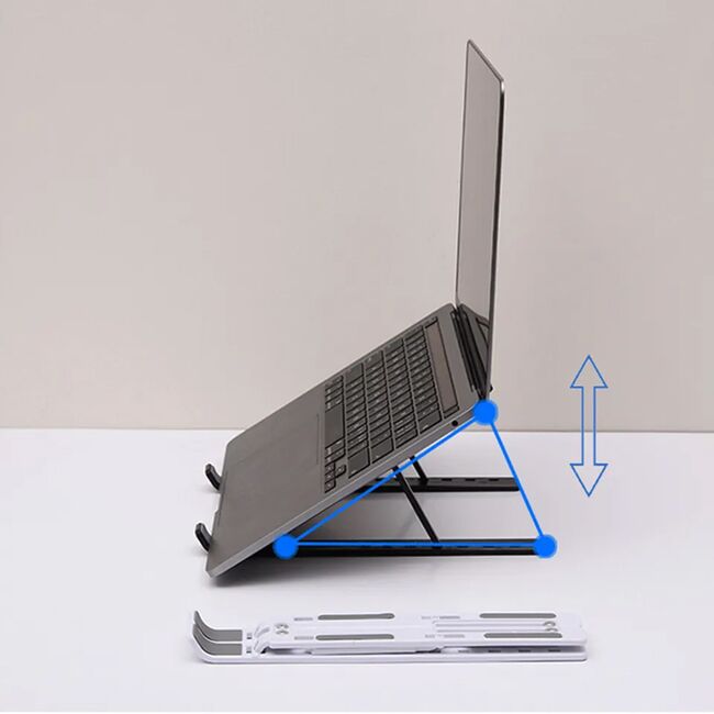 Suport universal laptop sau tableta pliabil si ajustabil, aluminium alloy - negru