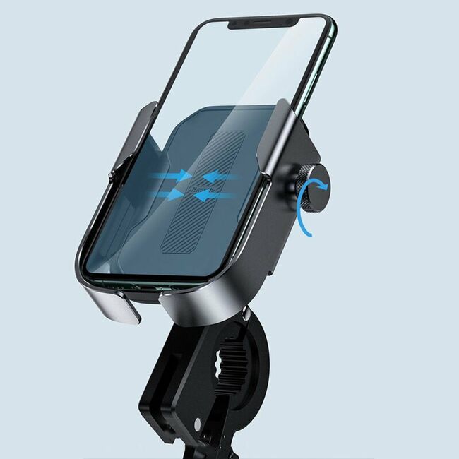 SUPORT Bicicleta / Motocicleta Baseus Armor pt SmartPhone, fixare de bare de diferite dimensiuni, negru
