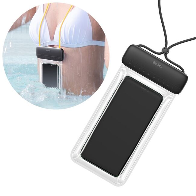 Husa waterproof Baseus - Case Let"s Go (ACFSD-DG1) - Universal Cover pentru telefoane, IPX8, max 7.2" - negru