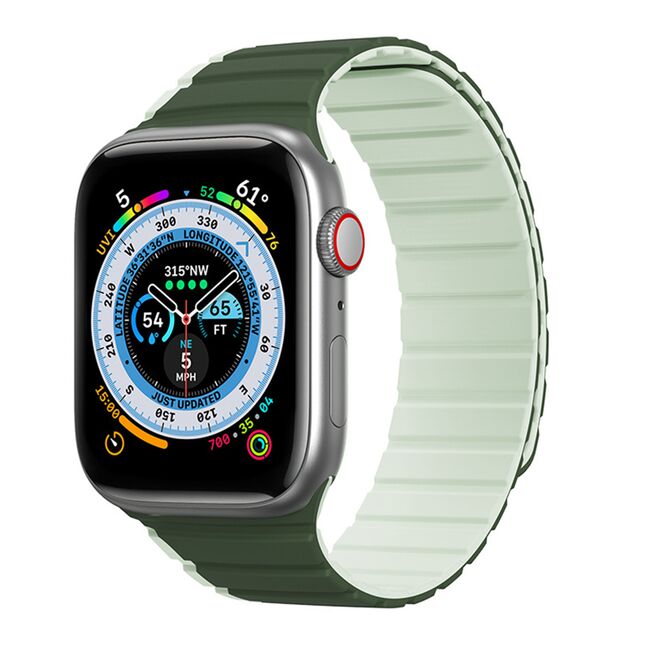 Curea magnetic Apple Watch 1/2/3/4/5/6/7/8/SE/SE 2/Ultra (42/44/45/49mm) Dux ducis - ld series - verde