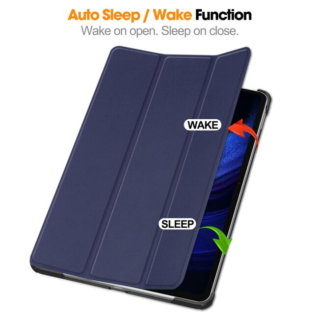 Husa Xiaomi Pad 6, Pad 6 Pro, UltraSlim de tip stand, functie sleep/wake-up, navy blue