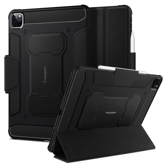 Husa Apple iPad Pro 11 (2020 / 2021 / 2022) Spigen Rugged Armor Pro, negru