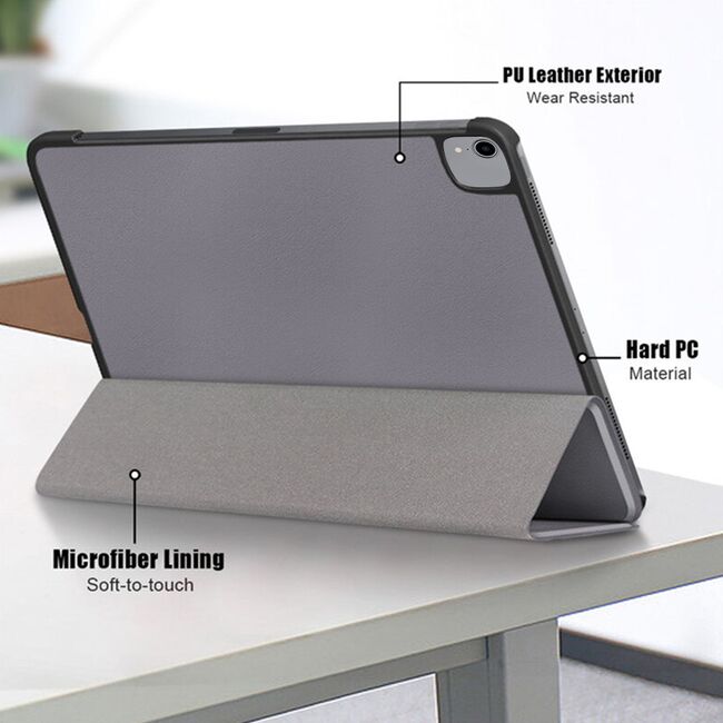 Husa pentru iPad Pro 12.9 2022, 2021, 2020 tip stad, cu functie wake-up/sleep, negru