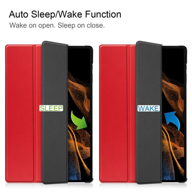 Husa Samsung Galaxy Tab S9+ Plus 12.4 inch UltraSlim de tip stand, functie sleep/wake-up, ProCase, burgundy