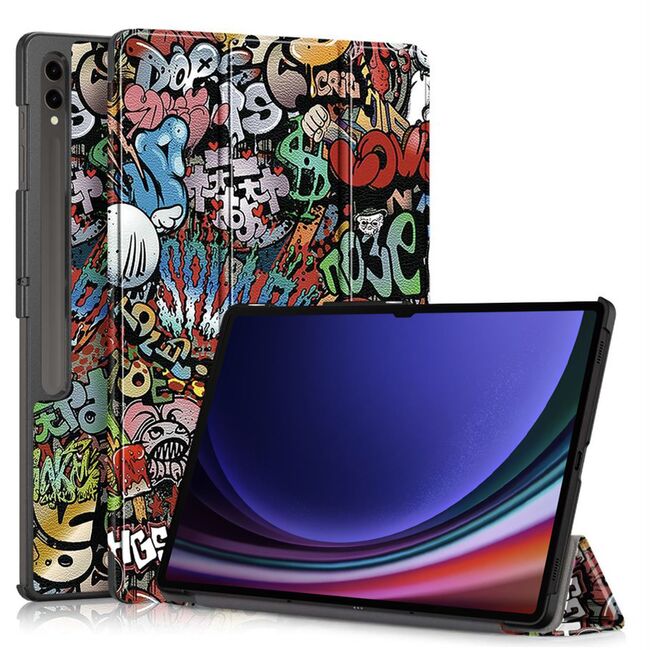 Husa Samsung Galaxy Tab S9 FE Plus, S9+ Plus 12.4 inch UltraSlim de tip stand, functie sleep/wake-up, ProCase, graffiti