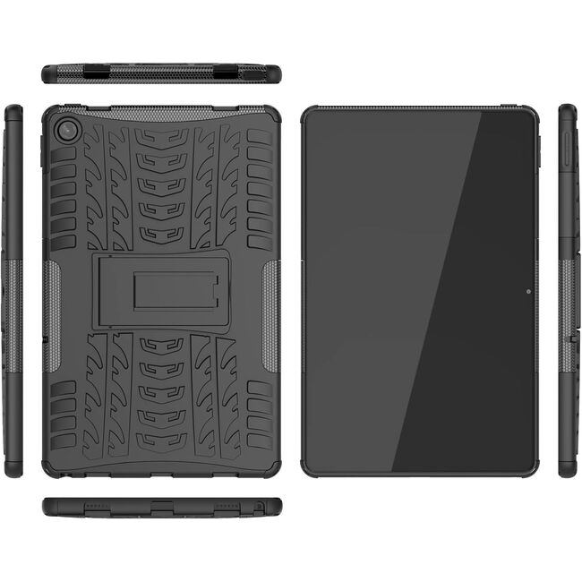 Husa tableta Lenovo Tab M10 Plus Gen 3 10.6 inch TB-125F/TB-128F Shockproof ArmorLok de tip stand - negru