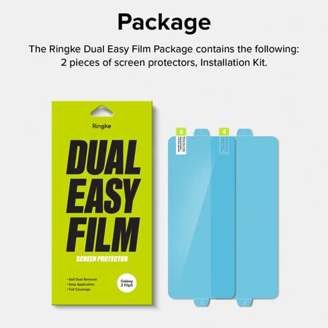 Set 2 x folie de proctie pentru display, Ringke - Dual Easy Full (2 pack) - Samsung Galaxy Z Flip 5, clear