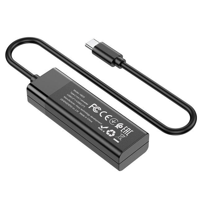 Docking station USB 3.0, hub OTG USB-C Hoco HB25, negru