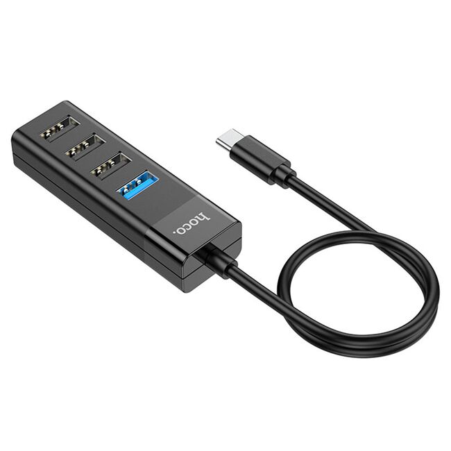 Docking station USB 3.0, hub OTG USB-C Hoco HB25, negru