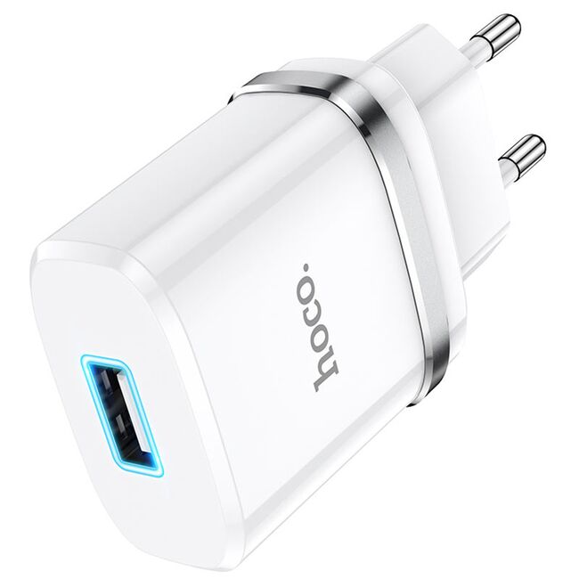 Incarcator priza USB + cablu Lightning Hoco N1, 2.4A , alb