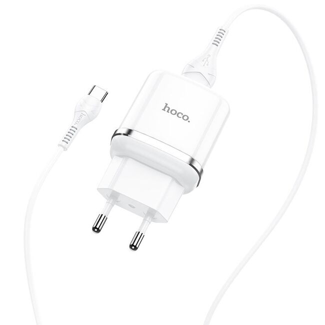 Incarcator USB Hoco N3, 18W + cablu Type-C, alb
