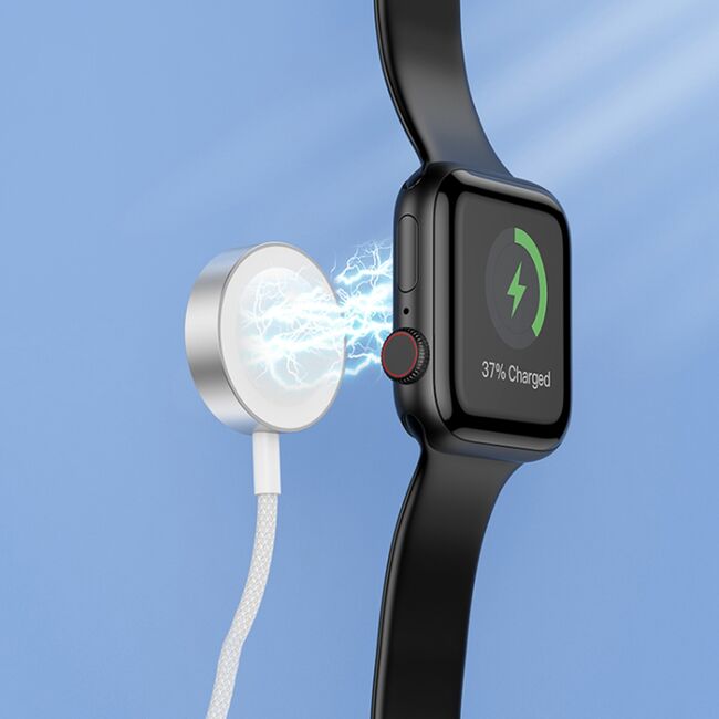 Incarcator fara fir Apple Watch Hoco CW46, 1.2m, alb