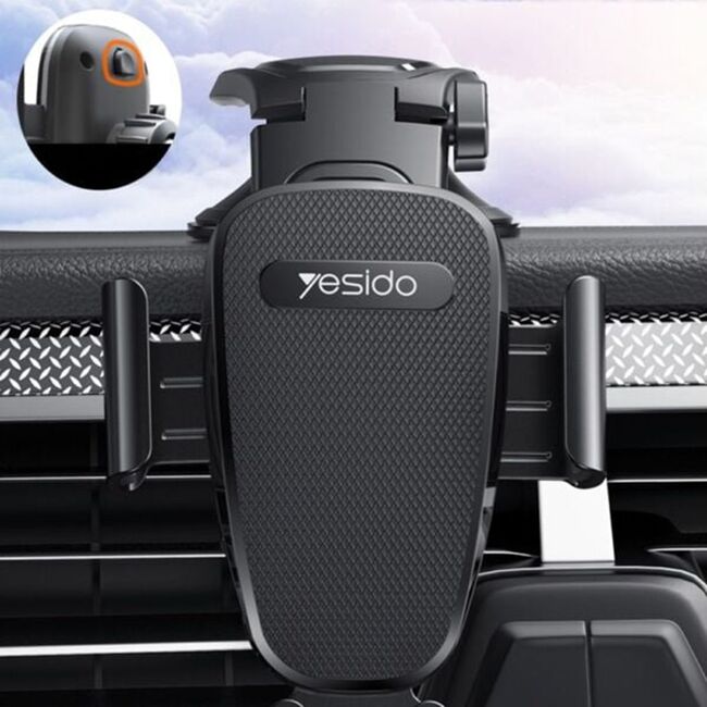 Suport telefon auto cu ventuza pentru bord Yesido C130, negru