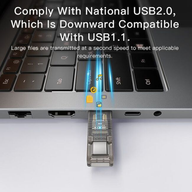 Card reader, adaptor OTG USB la Type-C Yesido GS21, transparent