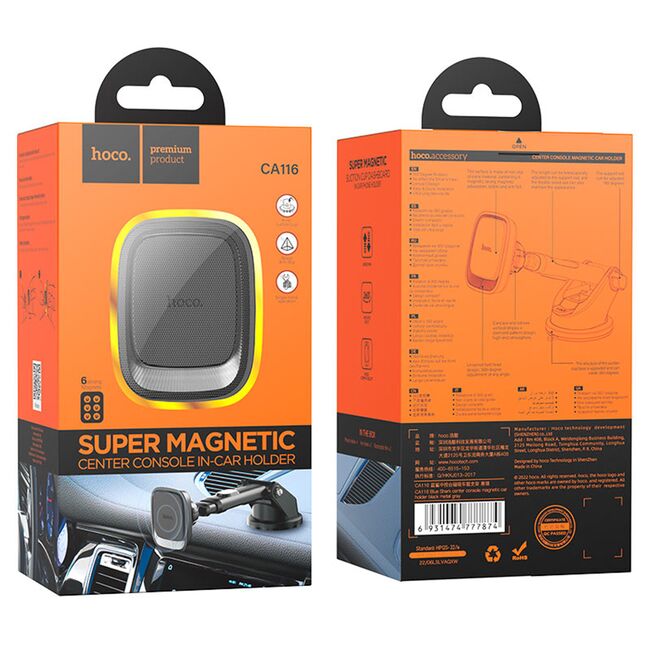 Suport telefon pentru masina bord/parbriz Hoco CA116, negru