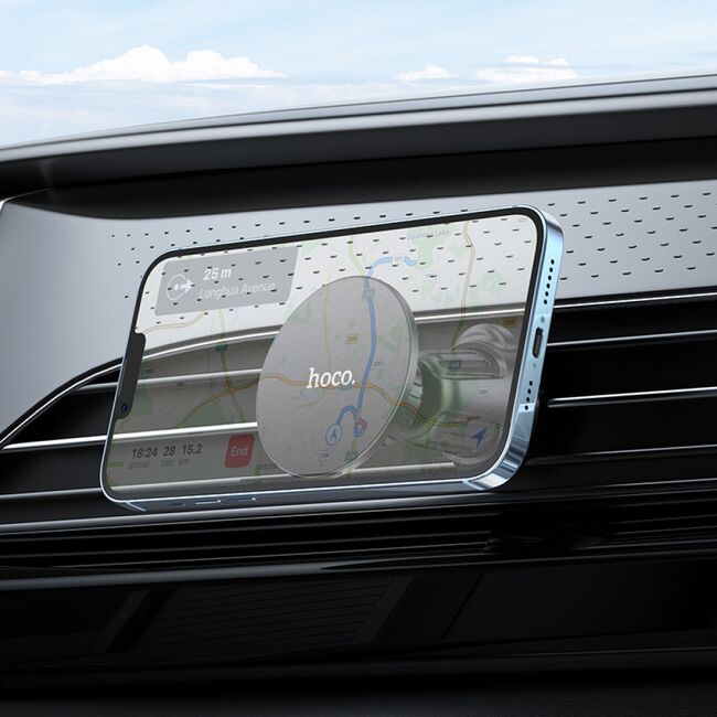 Suport telefon auto magnetic grila ventilatie Hoco H12, negru