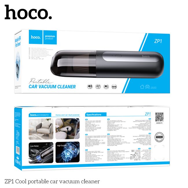 Aspirator de masina fara fir cu acumulator, filtru HEPA Hoco ZP1