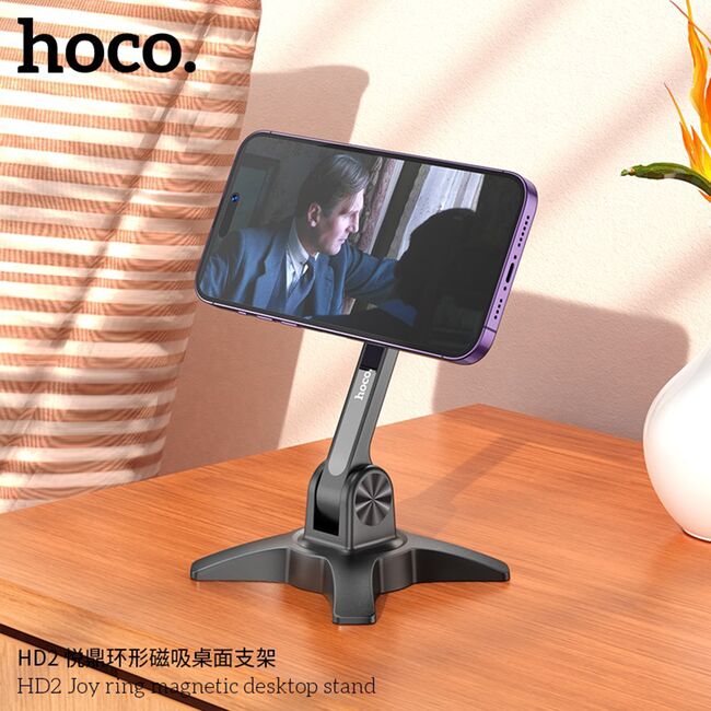 Suport magnetic stabil pentru telefon Hoco HD2, negru
