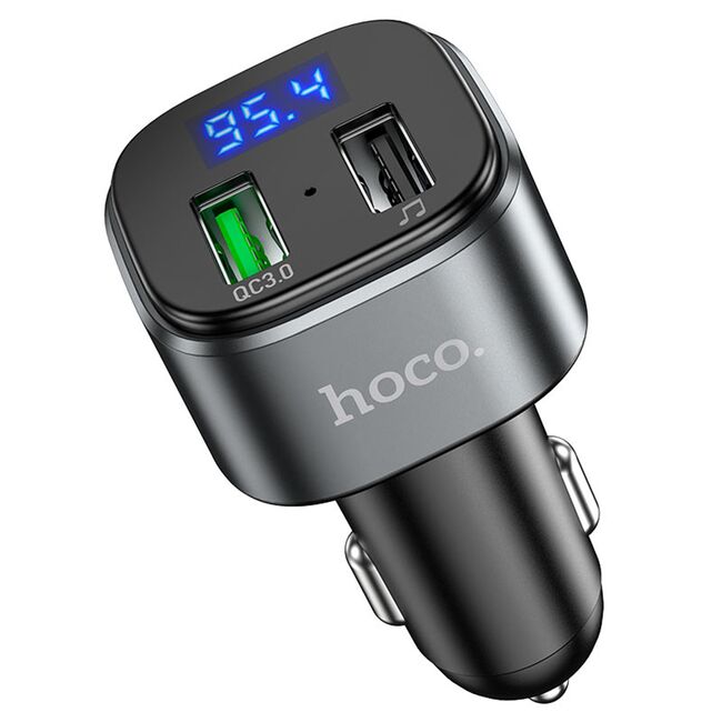 Modulator FM / incarcator auto, Bluetooth FM USB 18W QC3.0 Hoco E67, negru