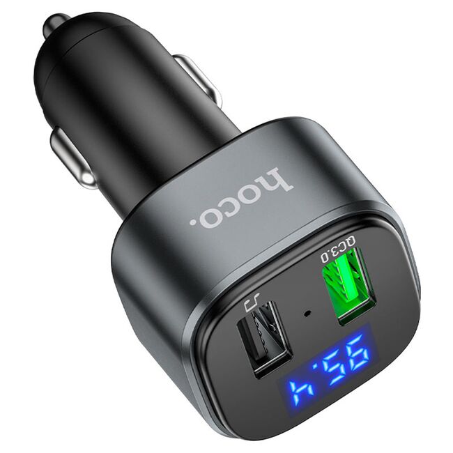 Modulator FM / incarcator auto, Bluetooth FM USB 18W QC3.0 Hoco E67, negru