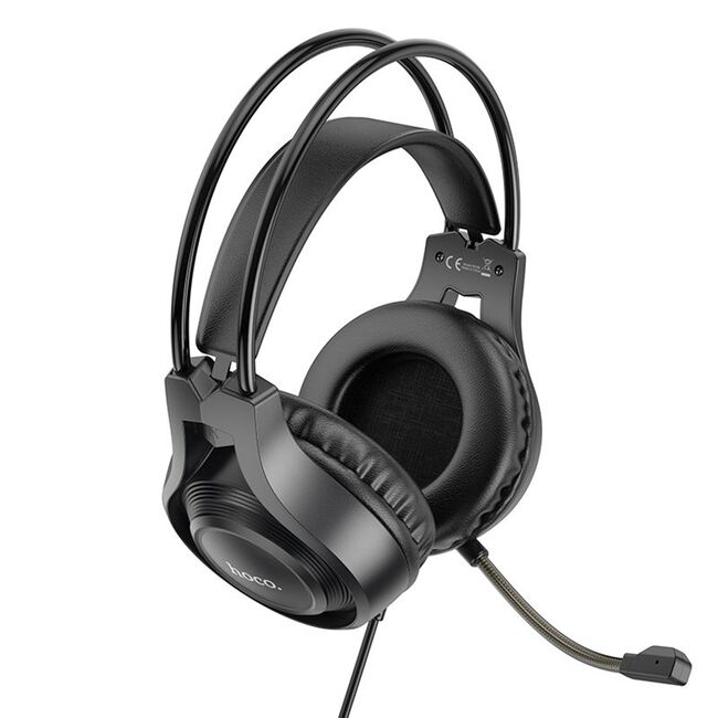 Casti gaming on-ear cu microfon Jack 3.5mm Hoco W106, negru