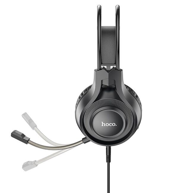 Casti gaming on-ear cu microfon Jack 3.5mm Hoco W106, negru
