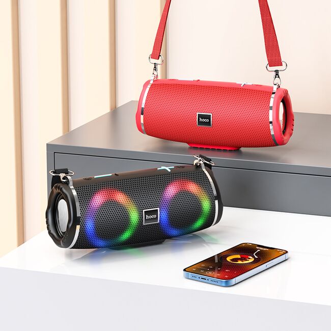 Boxa portabila Bluetooth 5.0, Shoulder Strap, 10W cu lumini RGB Hoco HC12, camuflaj