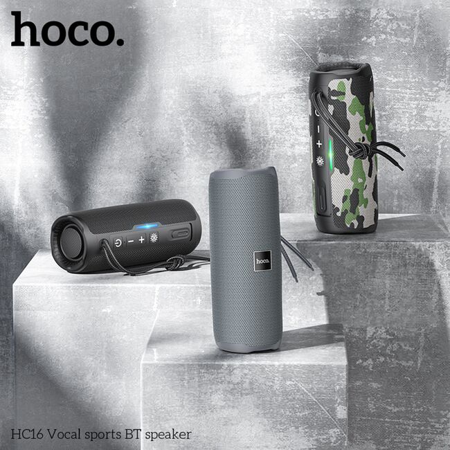 Boxa handsfree wireless portabila TWS, Waterproof, with Dual Dynamic Units 360°, Bluetooth 5.3, 10W Hoco HC16, negru